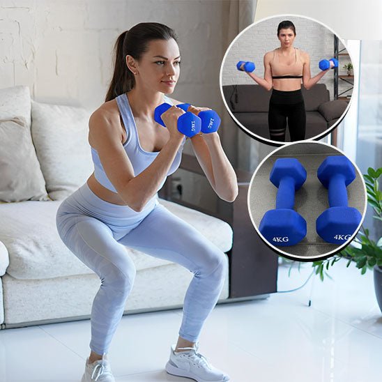 Haltères Hexagonaux Néoprène 8kg Anti - Roulis | SportFlex - SportZenFit